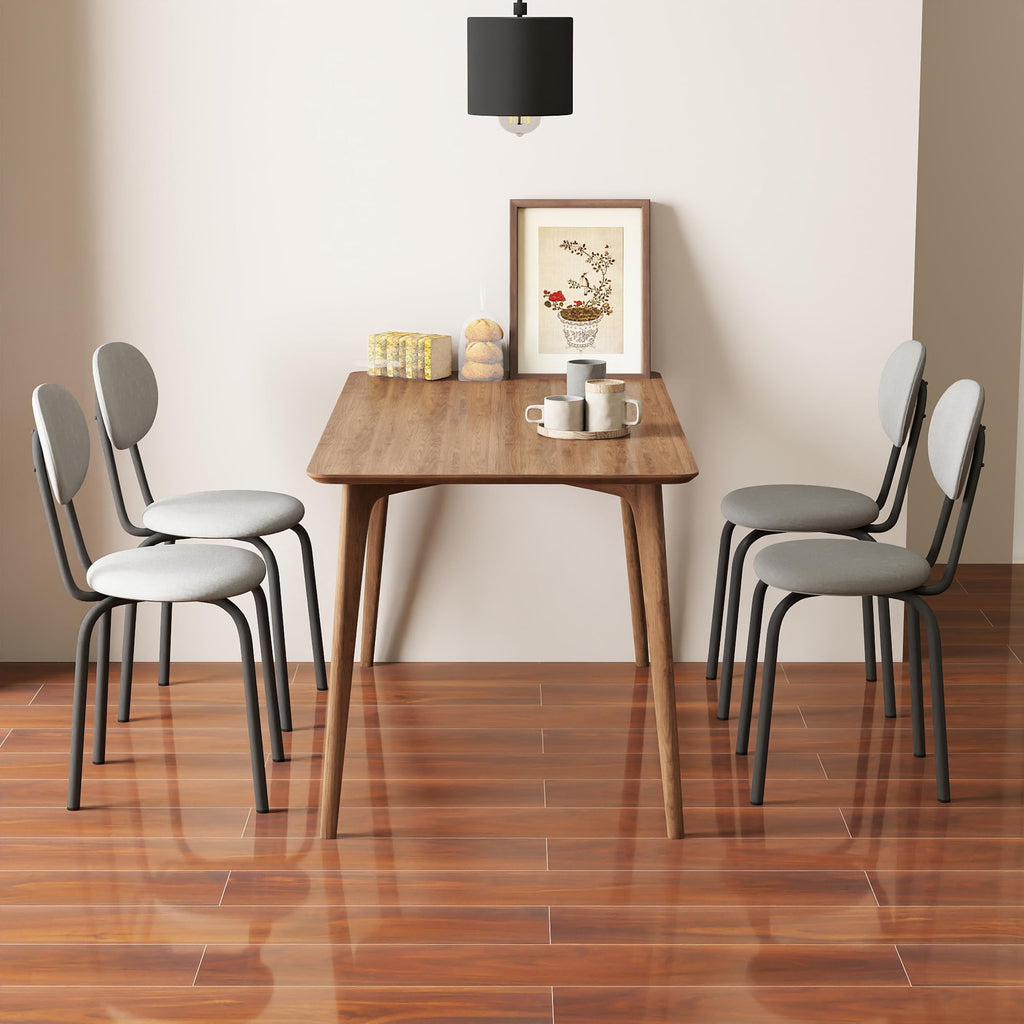 Stackable Dining Chairs Set of 4 Grey U84930
