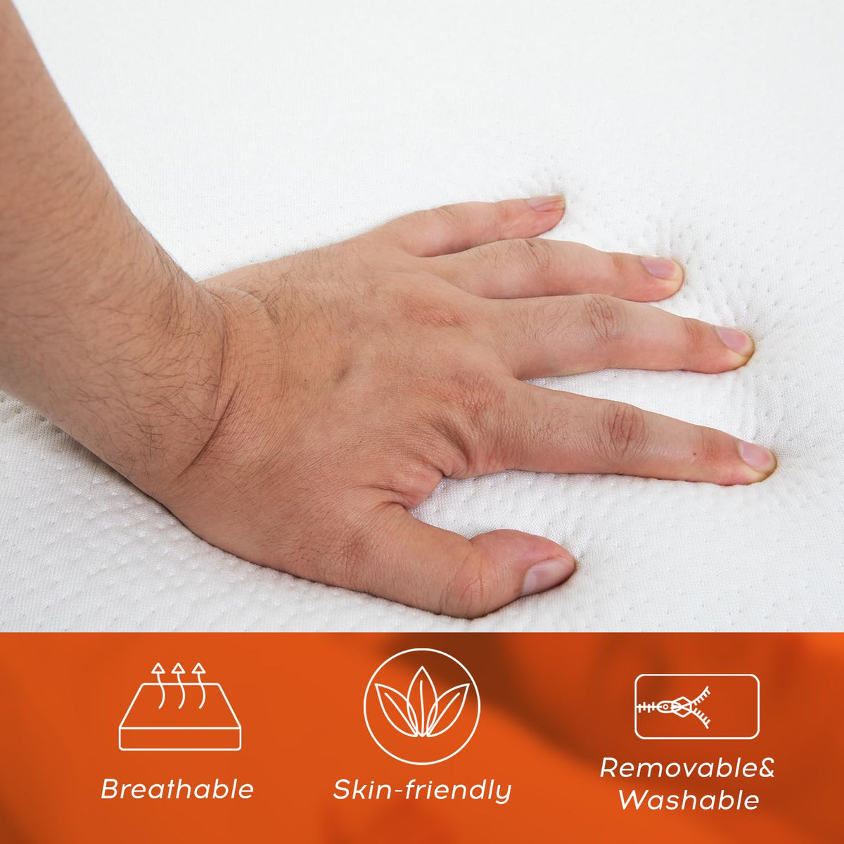 4 inch Tri Fold Memory Foam Mattress Topper with Washable Cover P9129