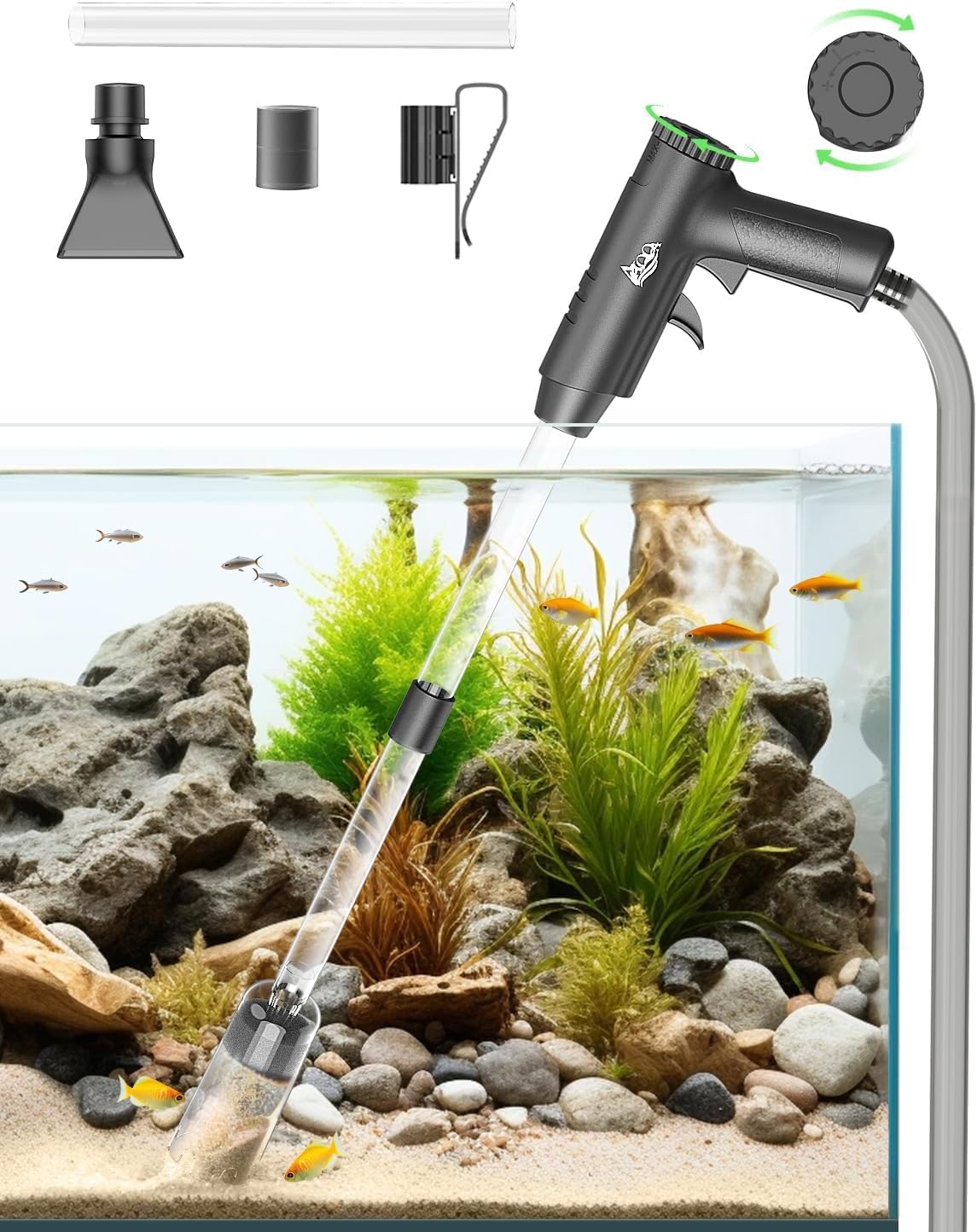 Aquarium Gravel Cleaner with Water Flow Adjustment V8591
