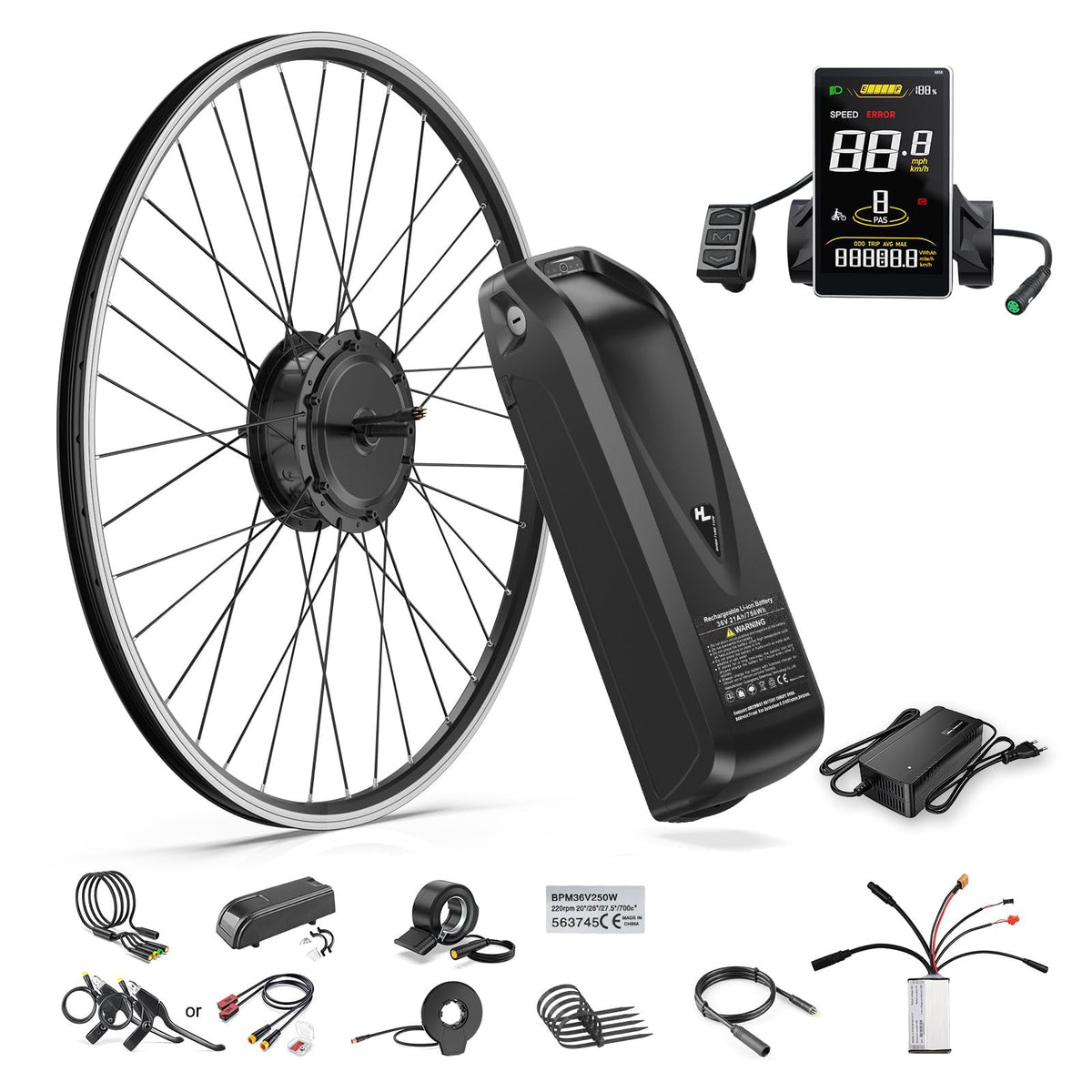 48V 500W Front Hub Motor Ebike Conversion Kit R429