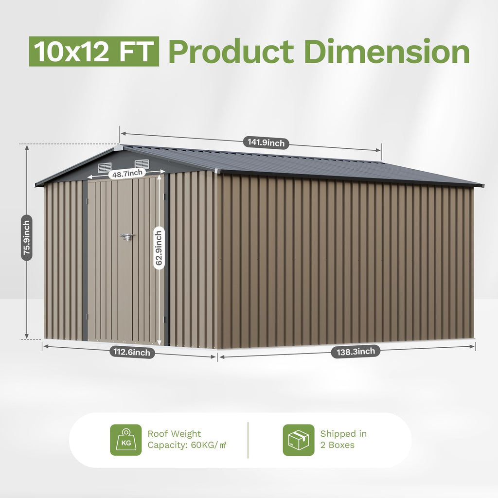 10x12 FT Outdoor Storage Shed N354