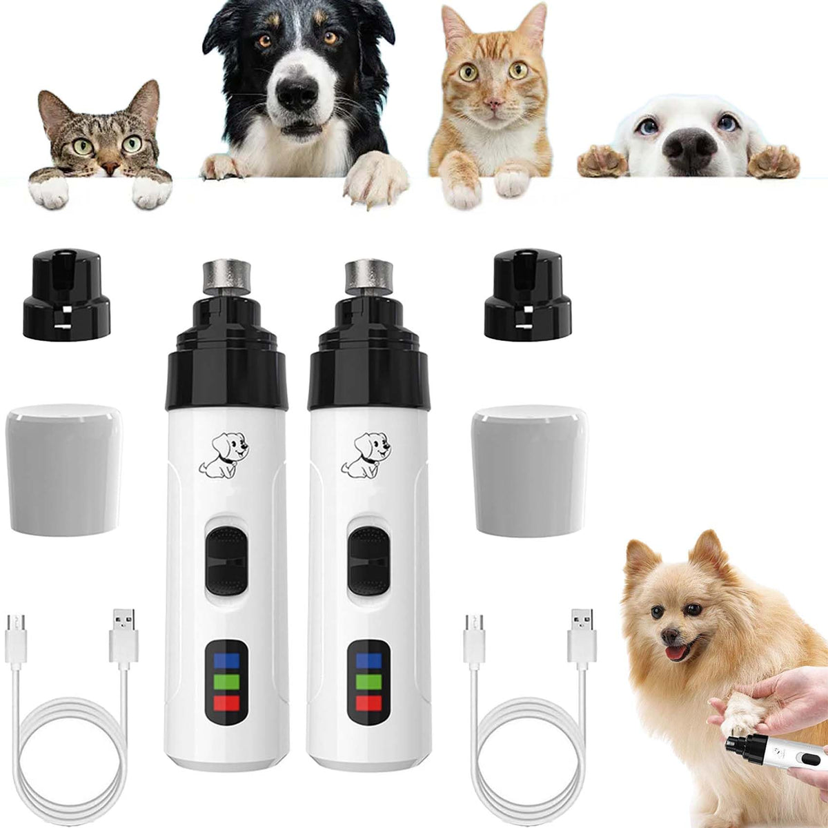 Electric Dog Nail Trimmers 2PCS P100