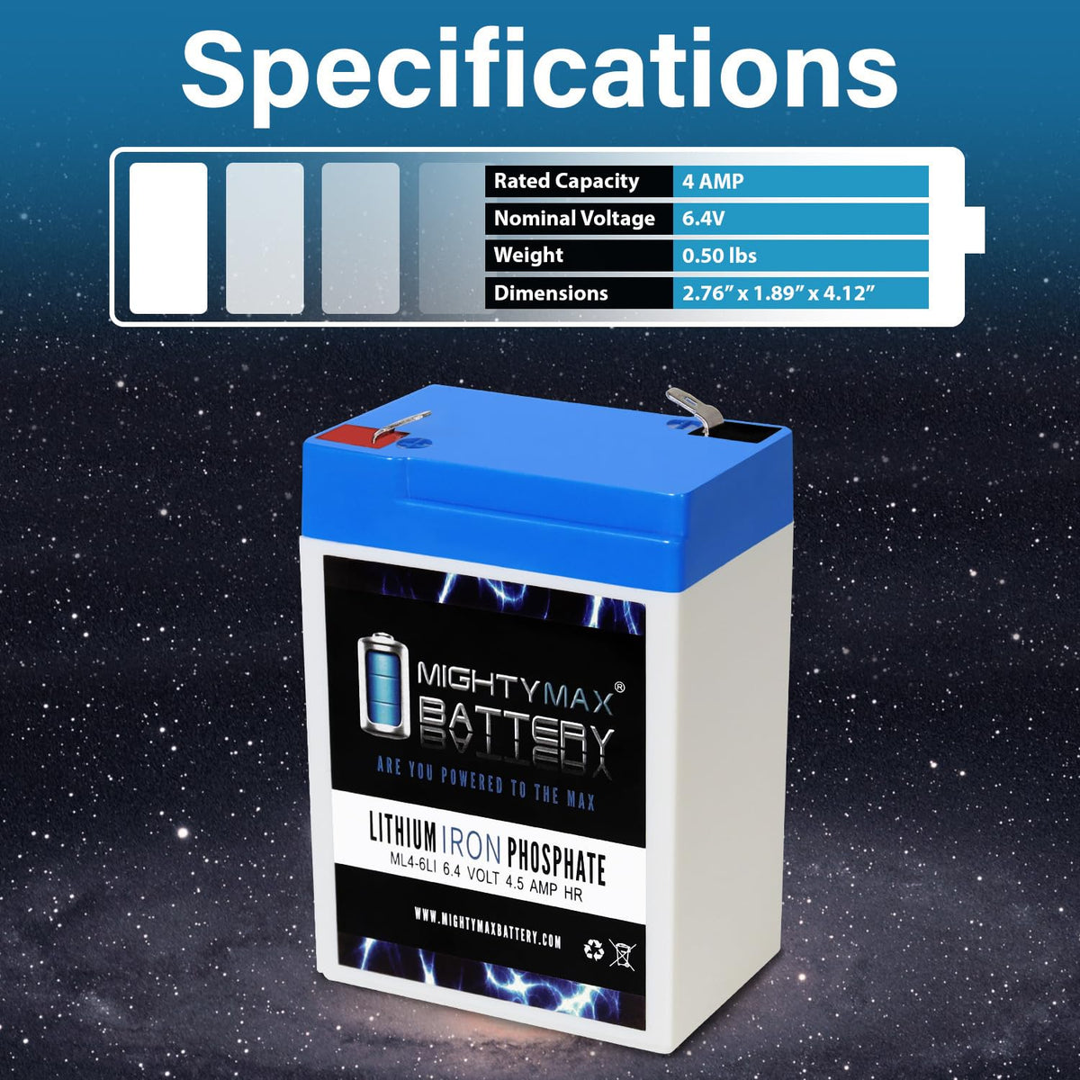 6V 4.5AH Lithium Replacement Battery M2010