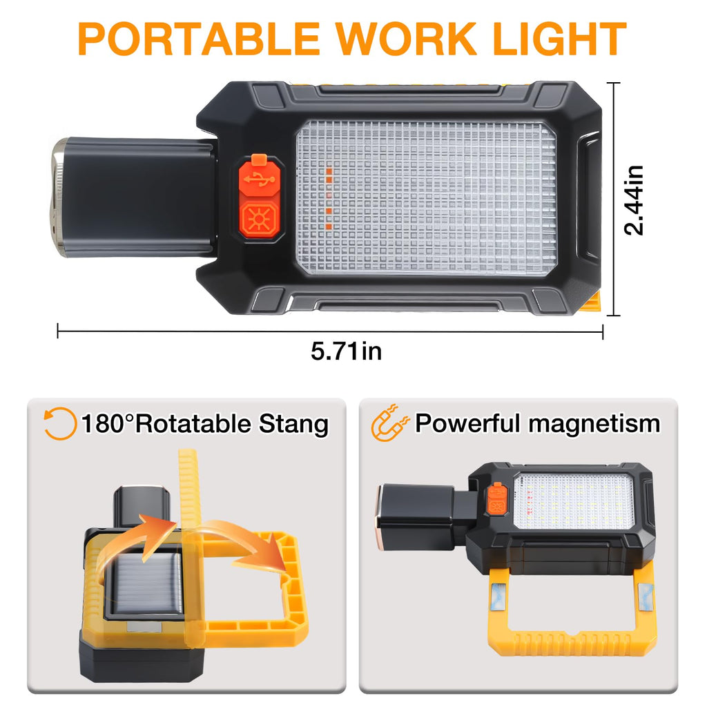 LED Rechargeable Magnetic Work Light 1000 Lumens 5 Mode 1 Pack Z8627