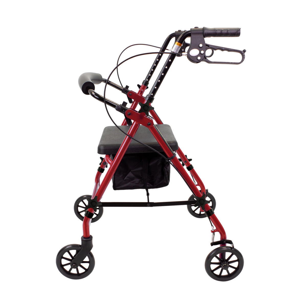 Foldable Aluminum Rollator with 6" Wheels, Red D533