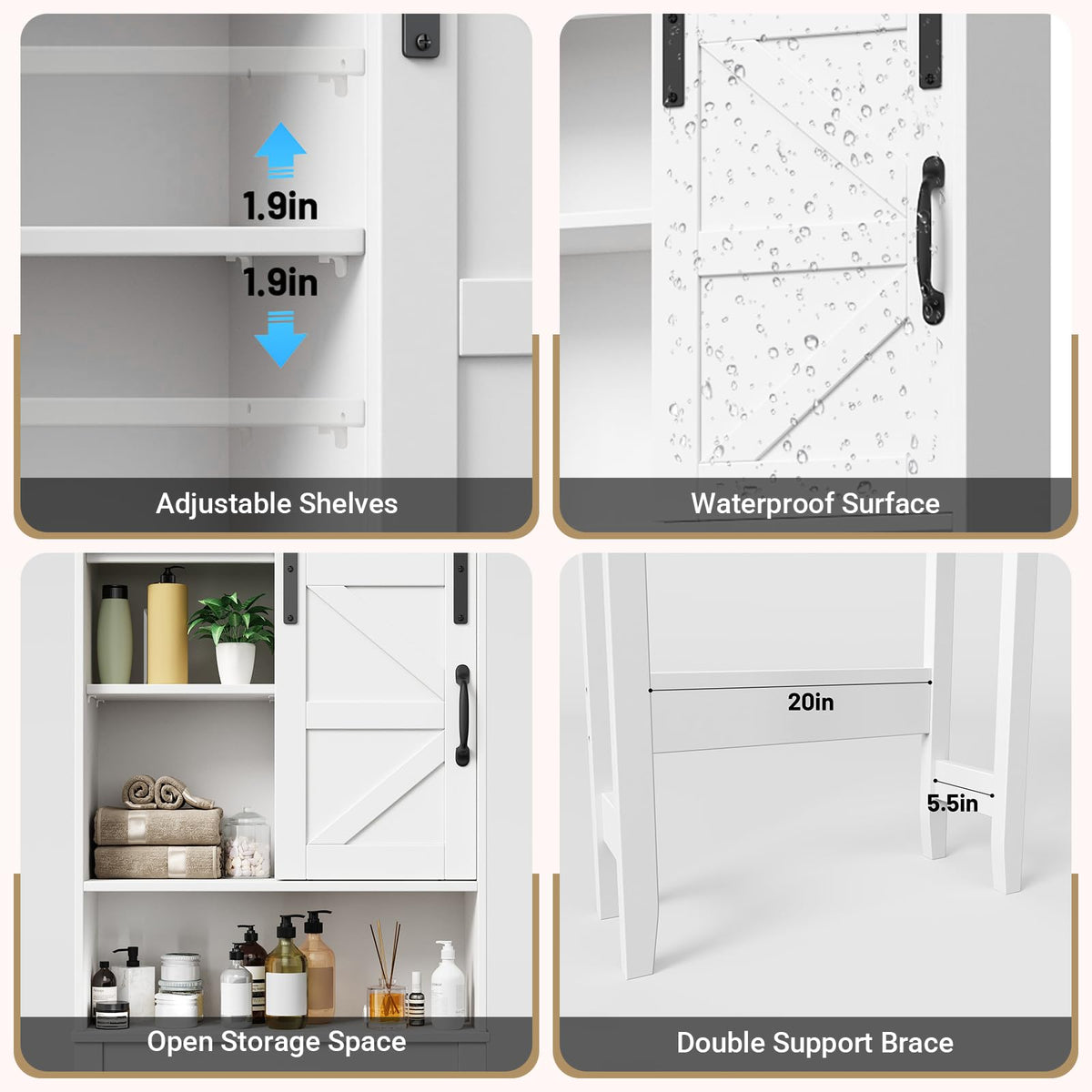 Over The Toilet Storage Cabinet, White D260769