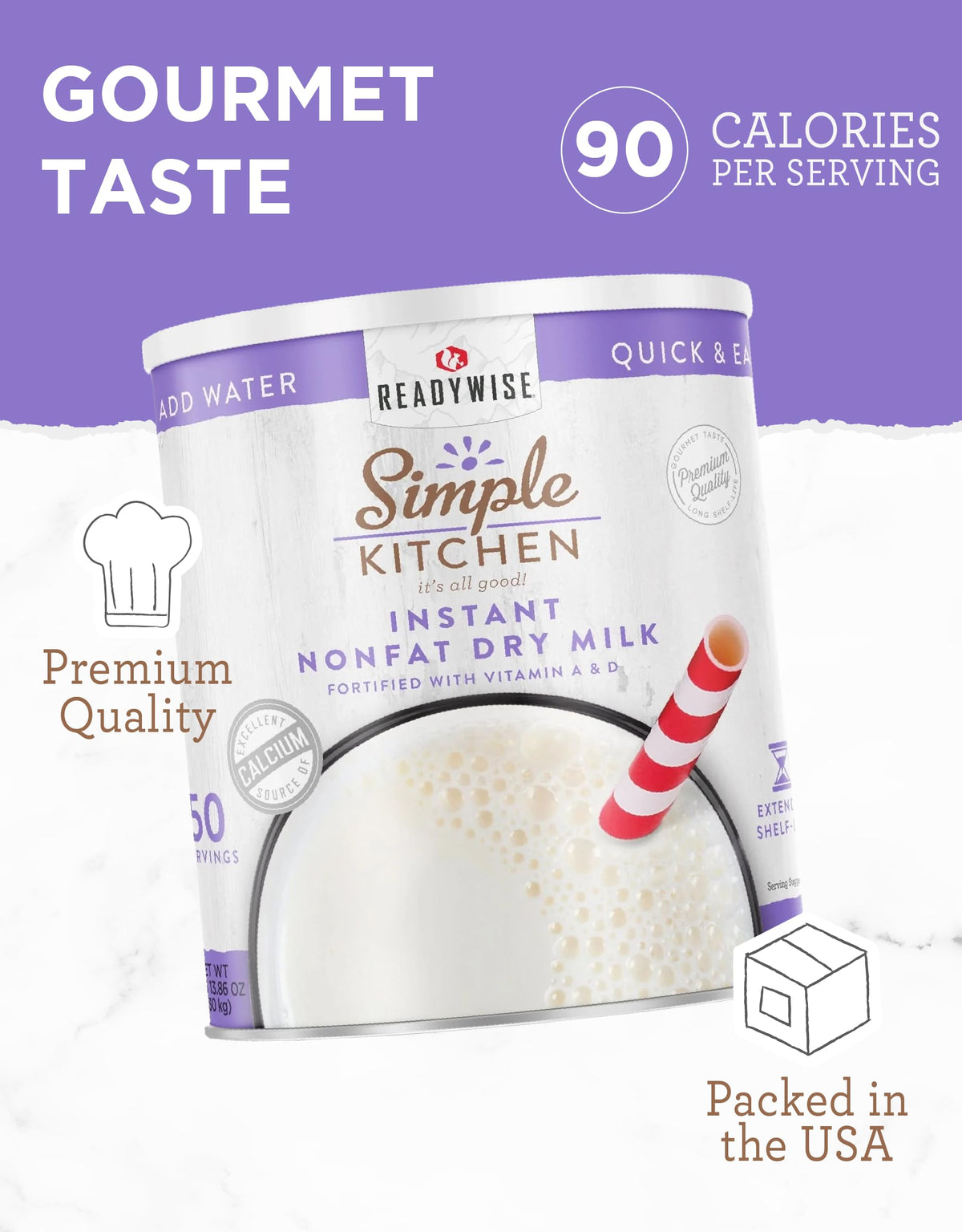 Instant Nonfat Powdered Milk 50 Servings V332058