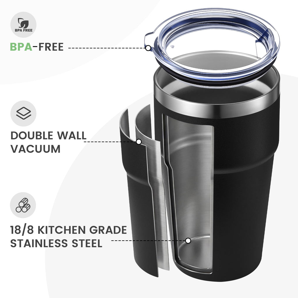16oz Stainless Steel Insulated Tumbler with Lid U519869