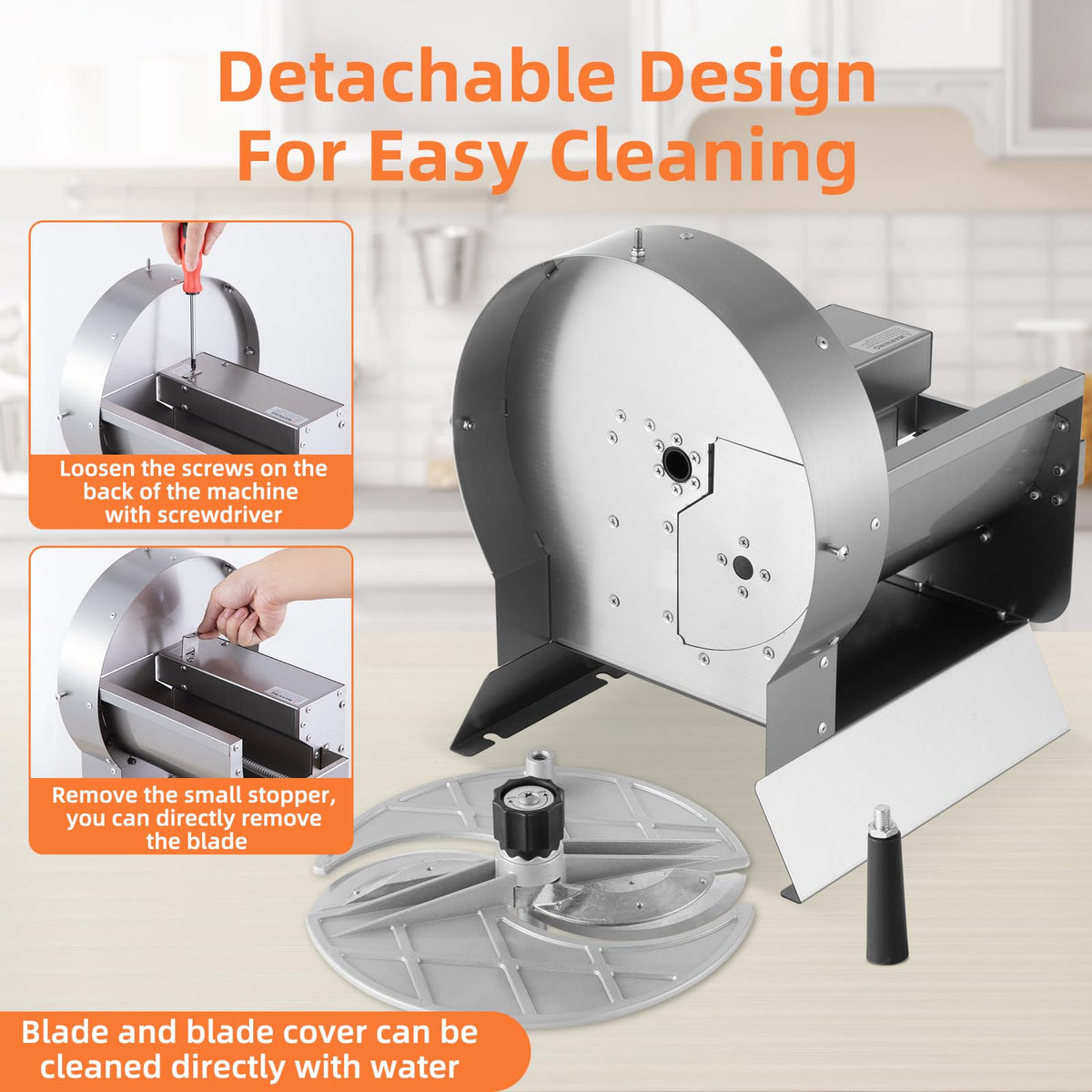 Electric Vegetable Slicer, Stainless Steel 2 IN 1 Manual & Electric Food Slicer M518581