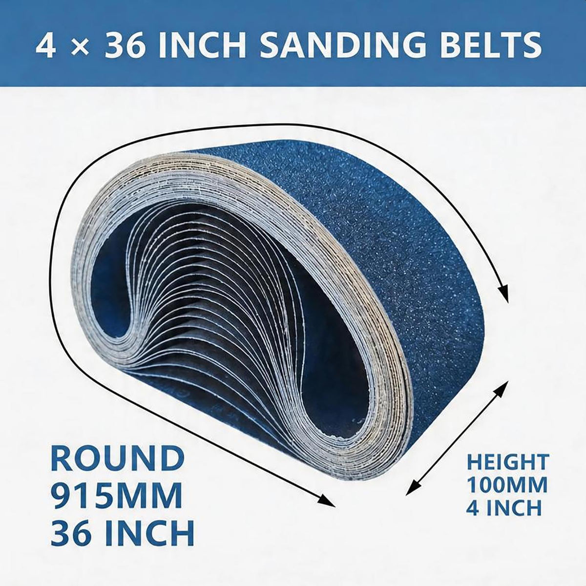 4" x 36" Zirconia Sanding Belts, 15Pcs Assorted Grits V6021