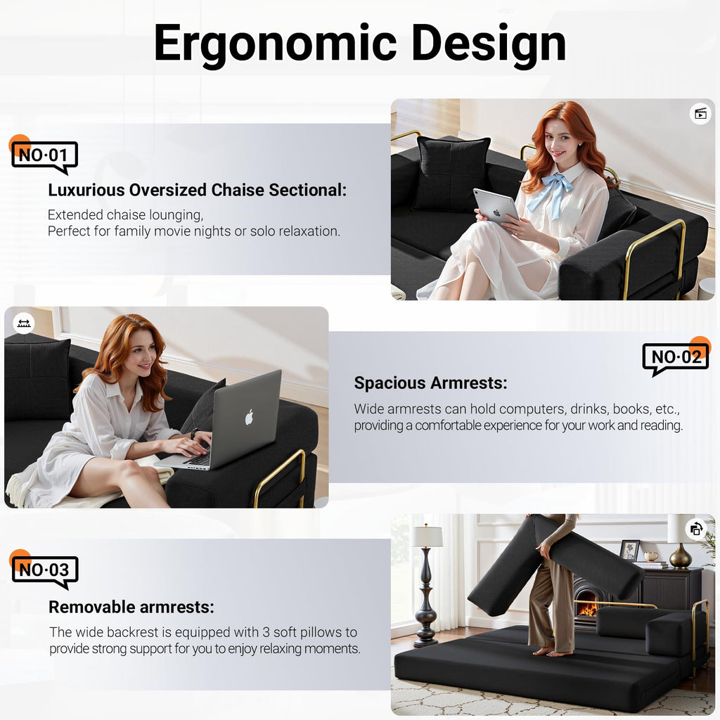 78" Convertible Futon Sofa Bed X4679