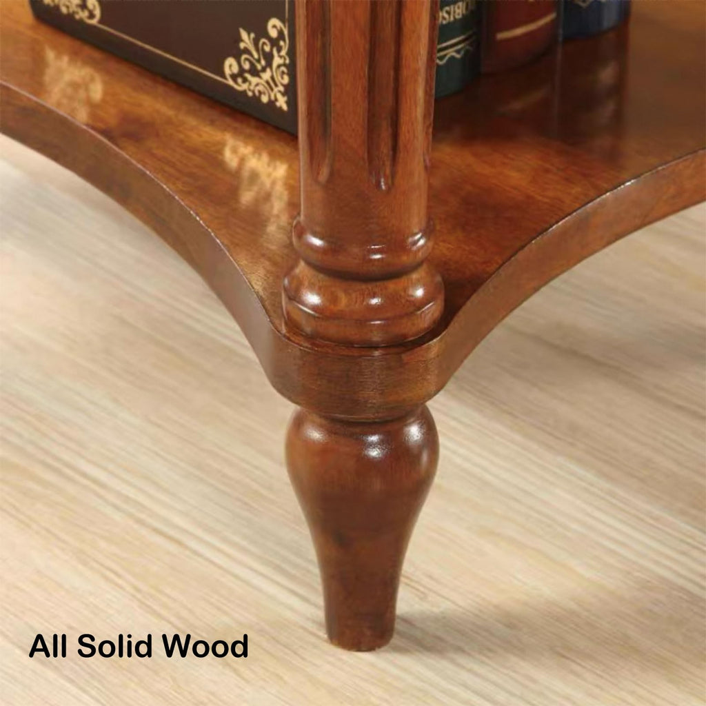 Oval Cherry Finish Wood End Table with Storage Shelf O584