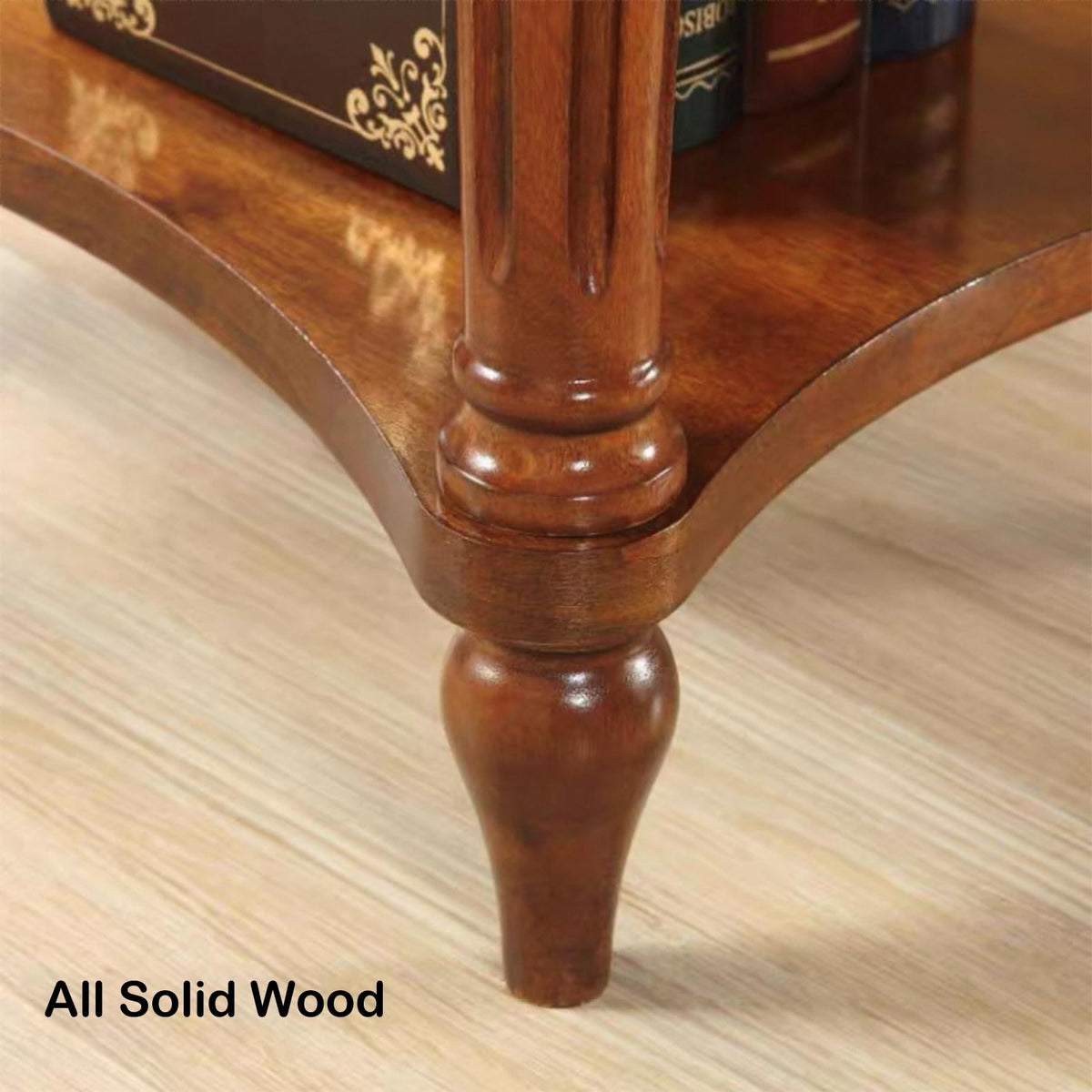 Oval Cherry Finish Wood End Table with Storage Shelf O584