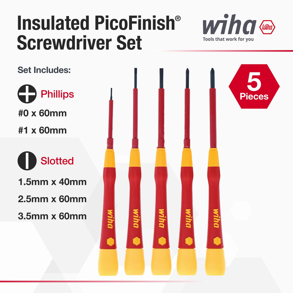 Insulated Precision Screwdriver Set, 5-Piece Kit N81998