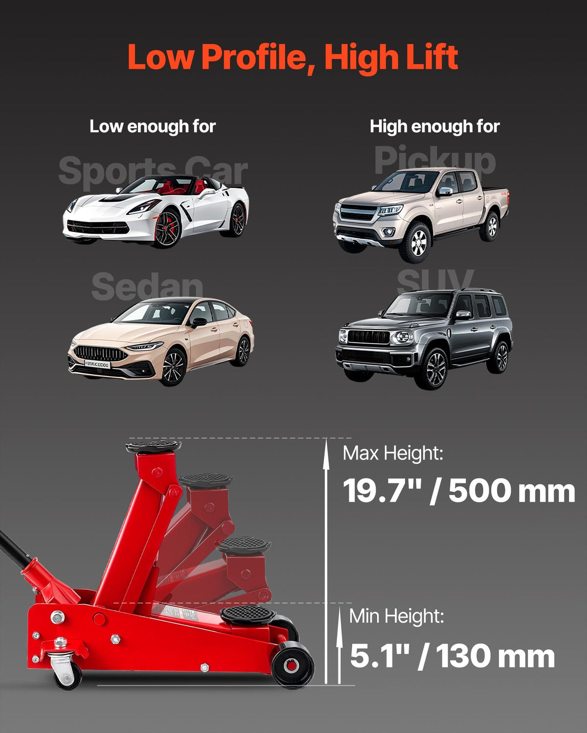 3 Ton Low Profile Steel Hydraulic Floor Jack C5087