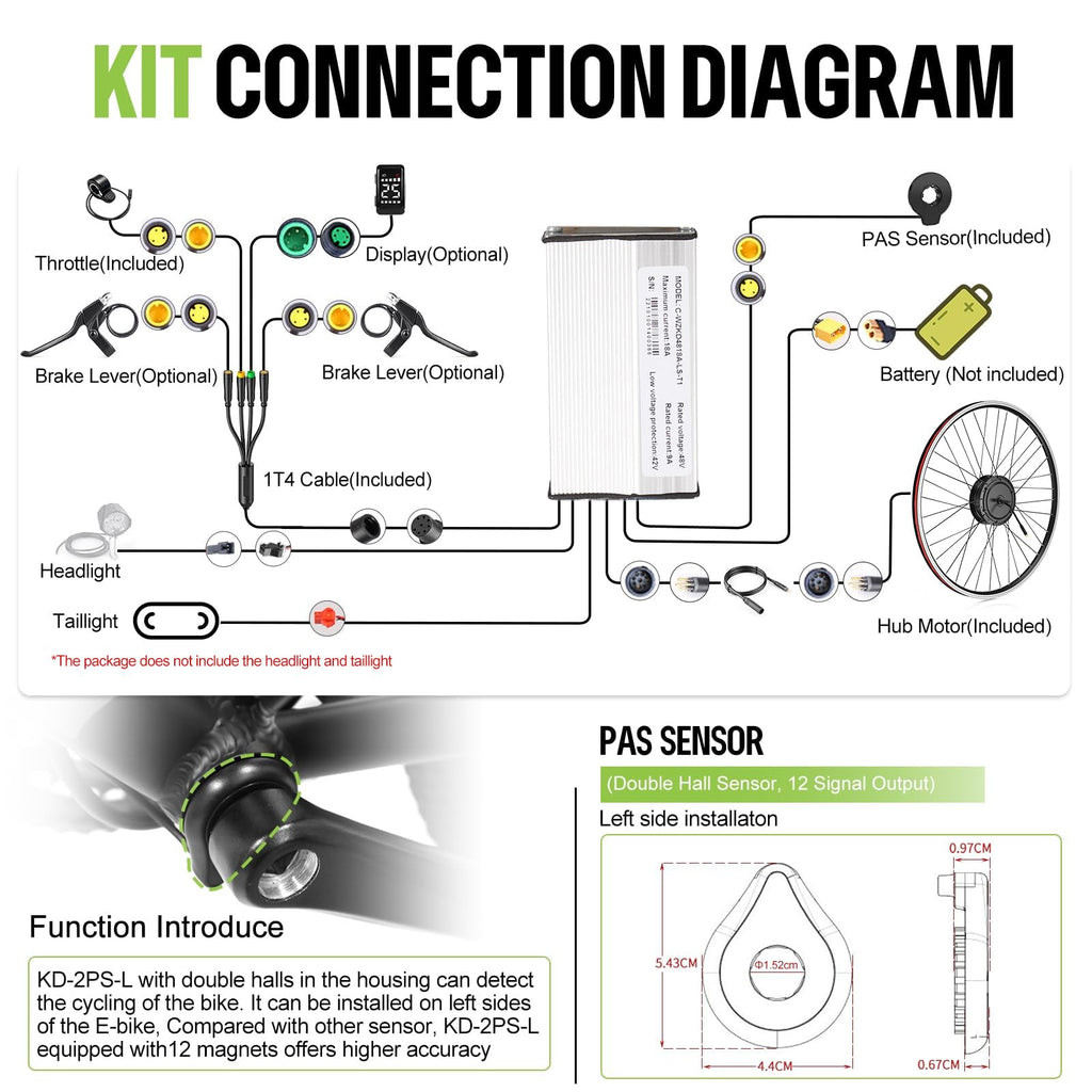 48V 500W Front Hub Motor Ebike Conversion Kit R429