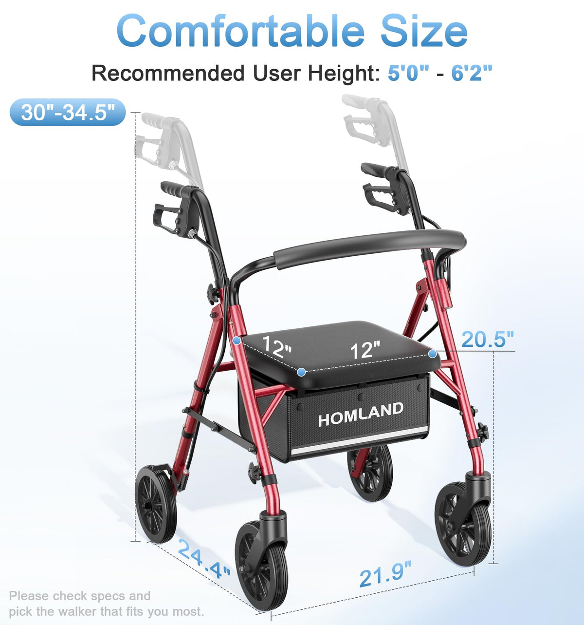 Foldable Walkers with Seat H451