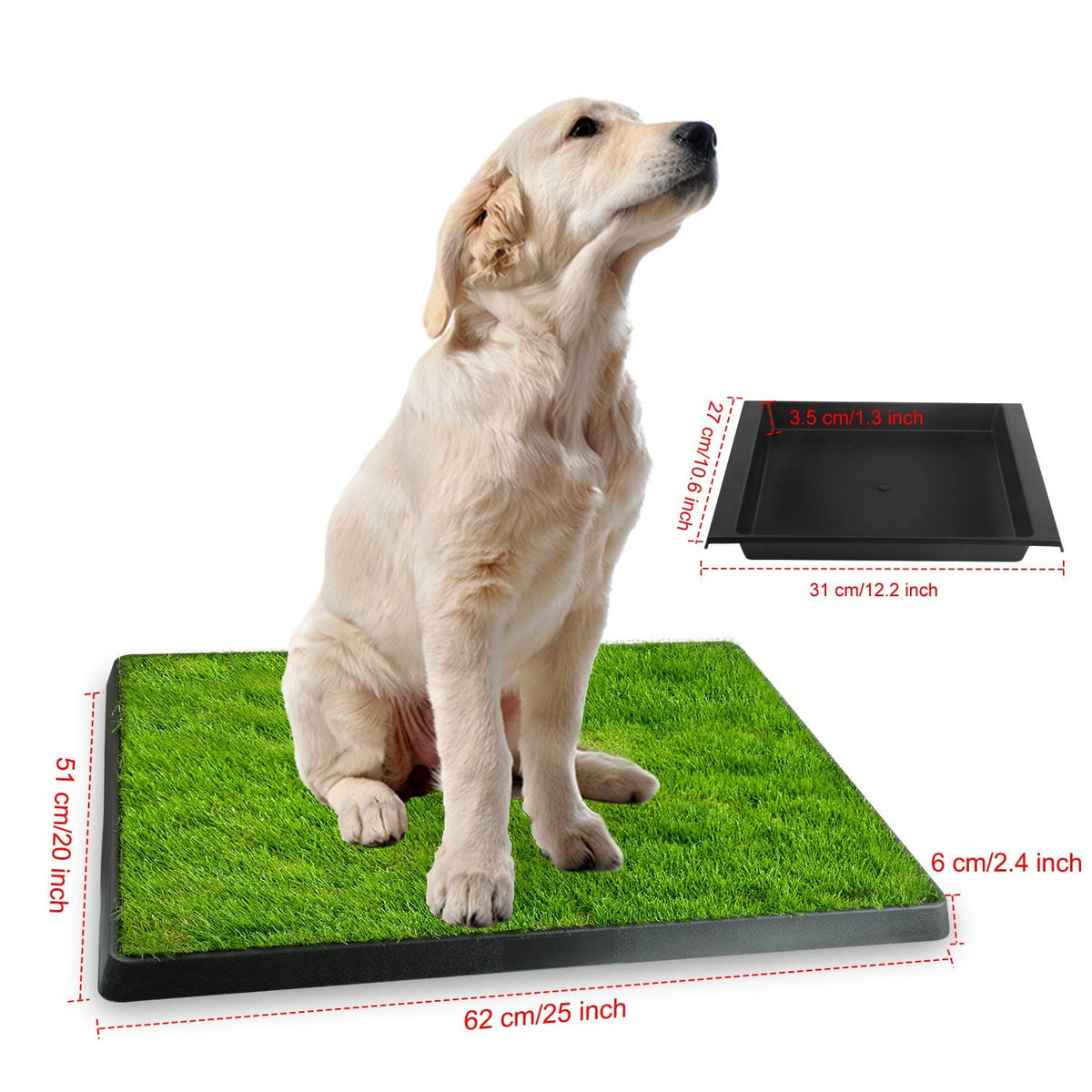 Indoor Dog Potty Grass Pad with Tray F799906