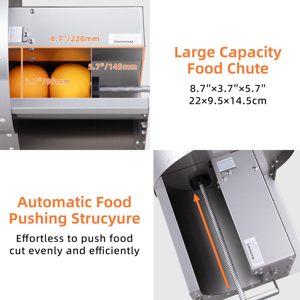 Electric Vegetable Slicer, Stainless Steel 2 IN 1 Manual & Electric Food Slicer M518581