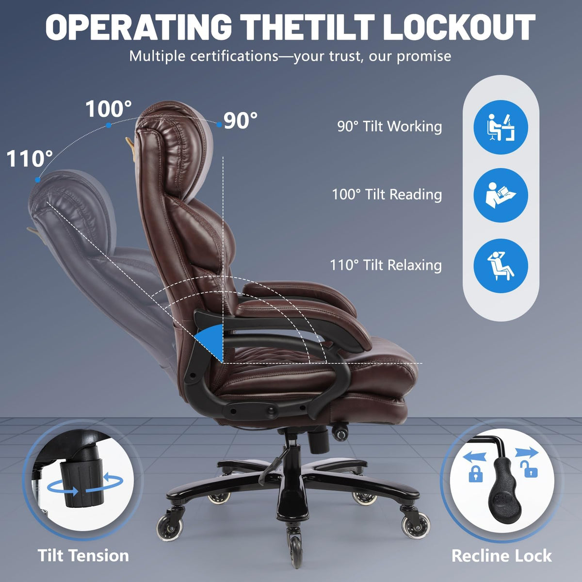 Big and Tall Heavy Duty Executive Office Chair with High Back L2386