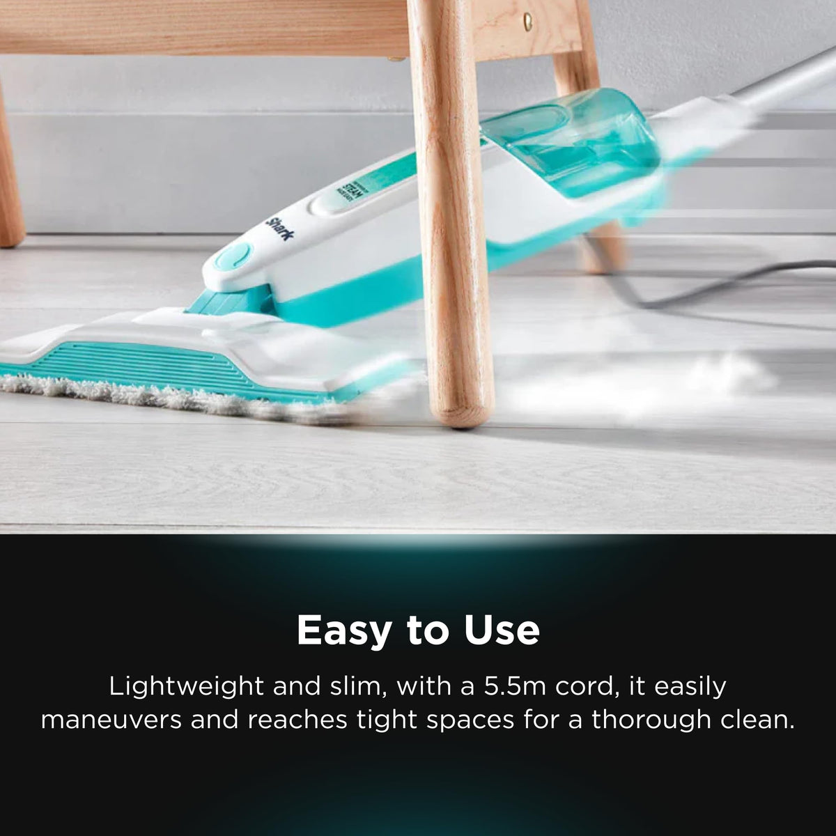 White Steam Mop Hard Floor Cleaner with XL Removable Water Tank P8552
