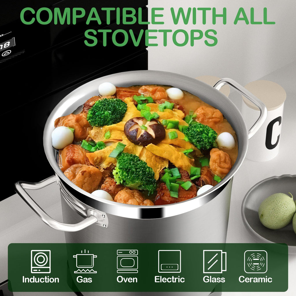 40 Quart Stainless Steel Stockpot with Lid O863943