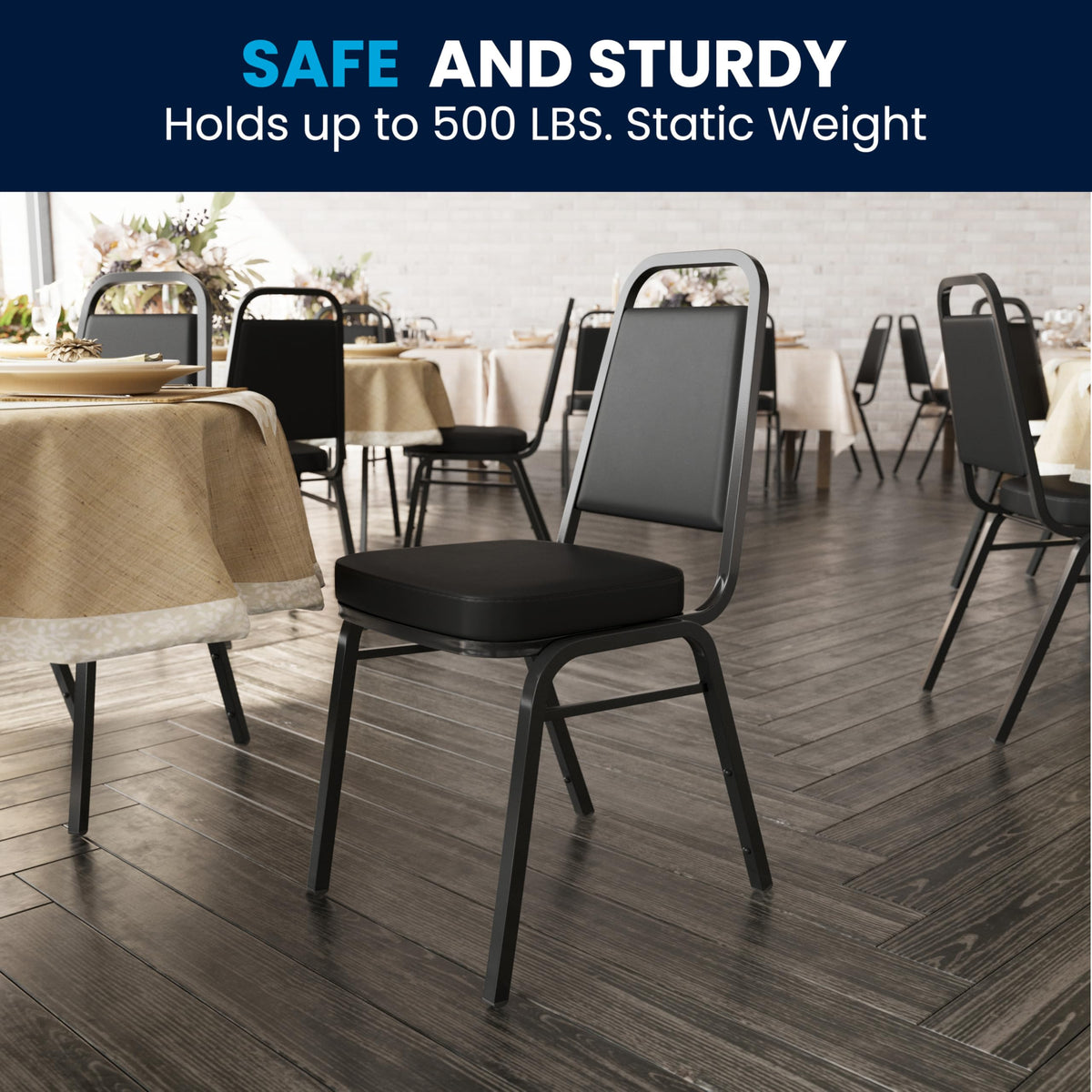 Black Stackable Banquet Chair Q640