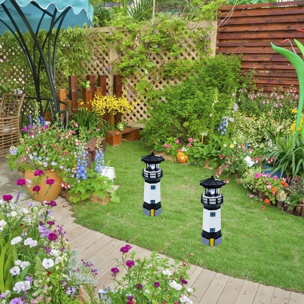 Solar Powered Lighthouse Resin LED Light L140