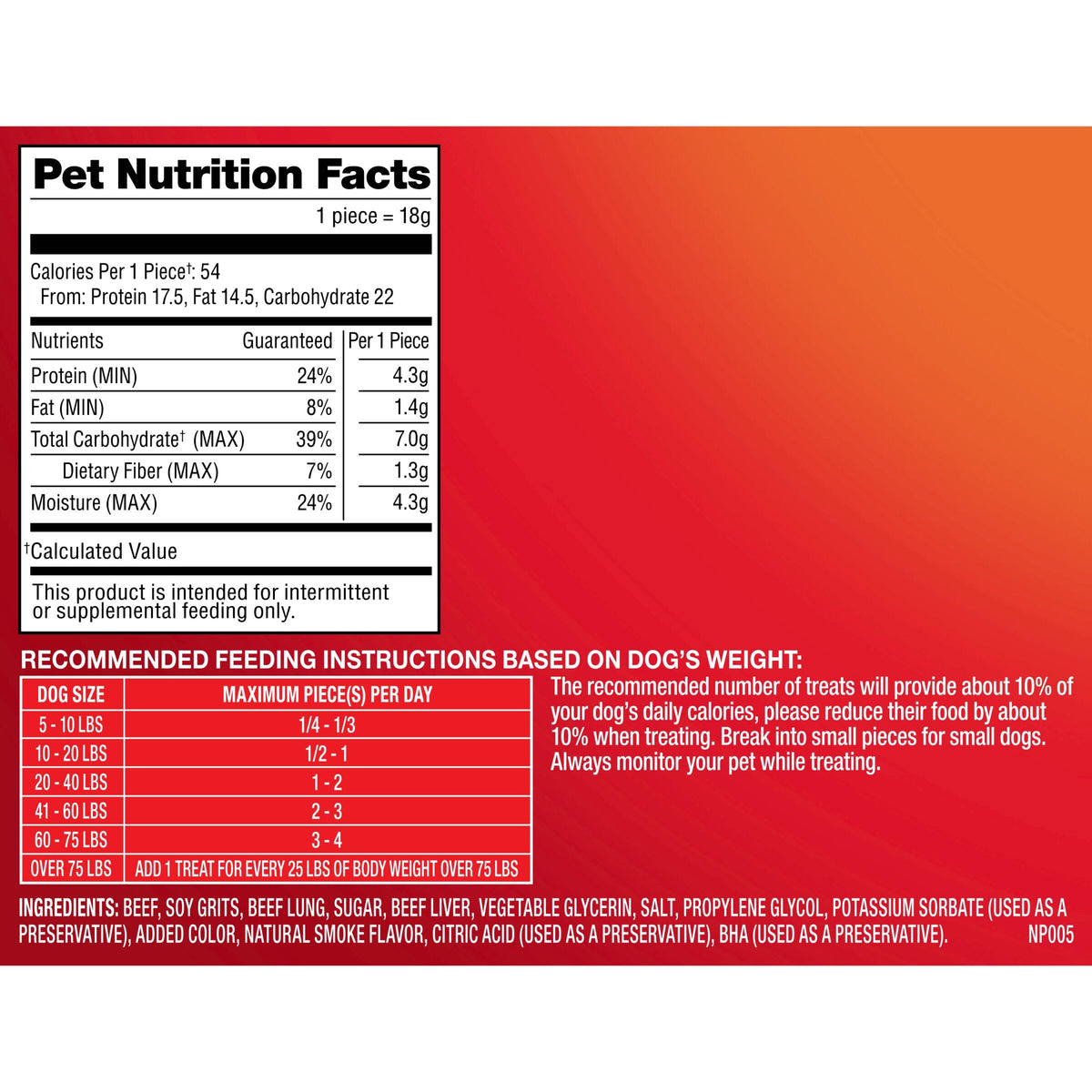 Original Beef Recipe Dog Treats 38 Oz. Bag V79949