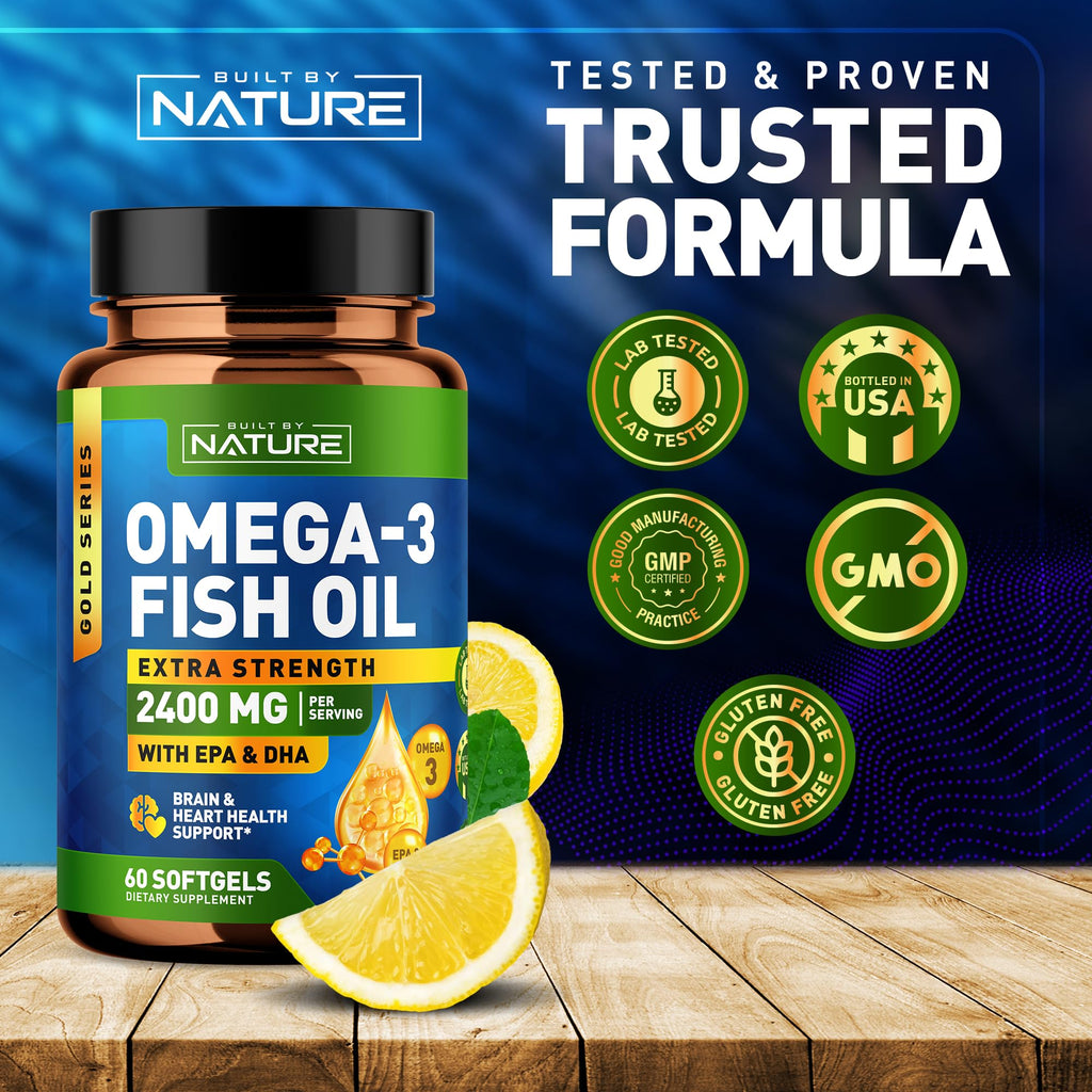 Omega 3 Fish Oil Soft Gels 2400 mg 60 Softgels S983503