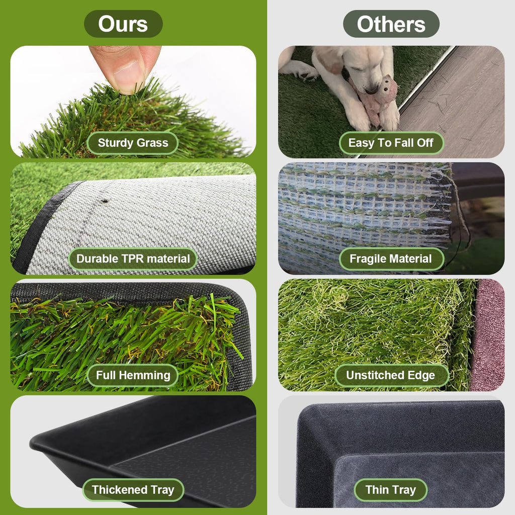 Dog Grass Pad with Tray 40''X27.5'' Artificial Turf Potty N297906