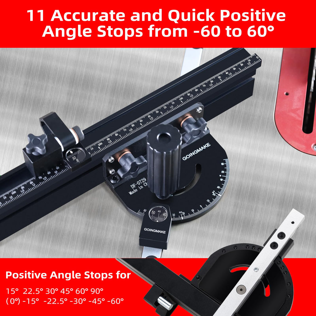 Compact Table Saw Miter Gauge with 14 Inch Fence C902899