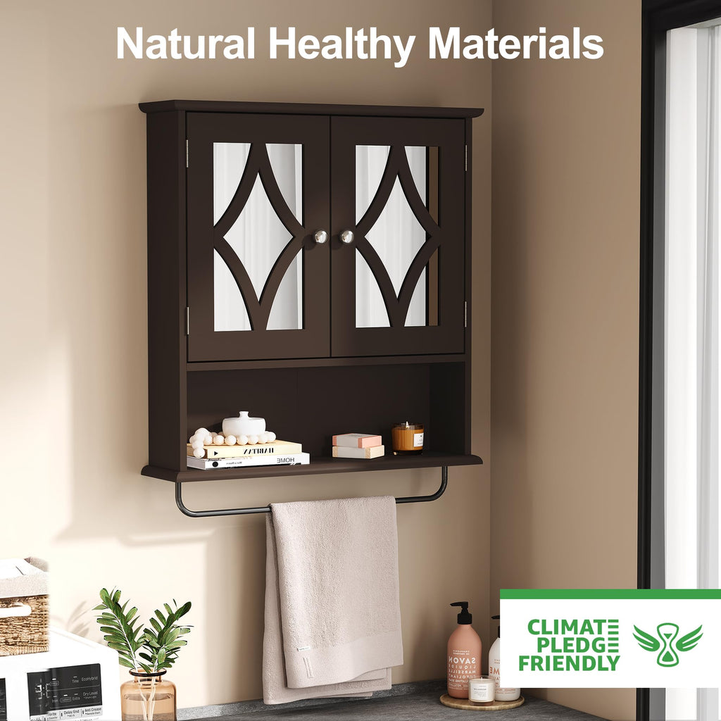 Wall Mounted Bathroom Medicine Cabinet with Towel Rack 22x25 inch D38693