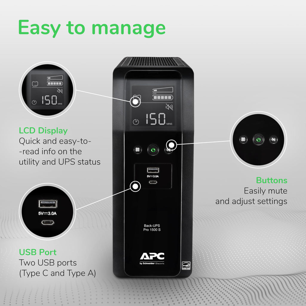 Pure Sine Wave UPS Battery Backup & Surge Protector Q8859