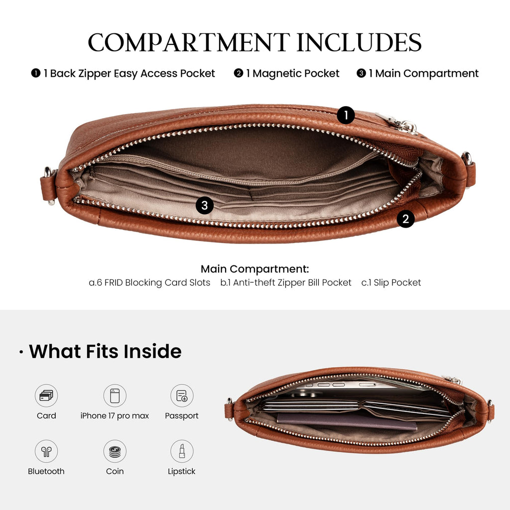 Genuine Leather Wristlet Wallet with Built in Wallet E93756