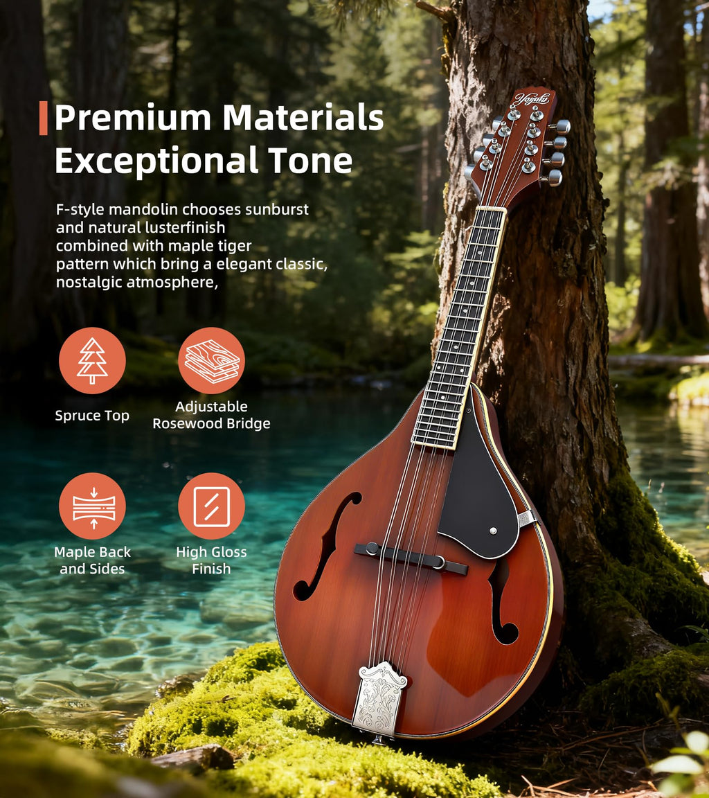 Sunburst Glossy 8 String A Style Acoustic Mandolin C89781