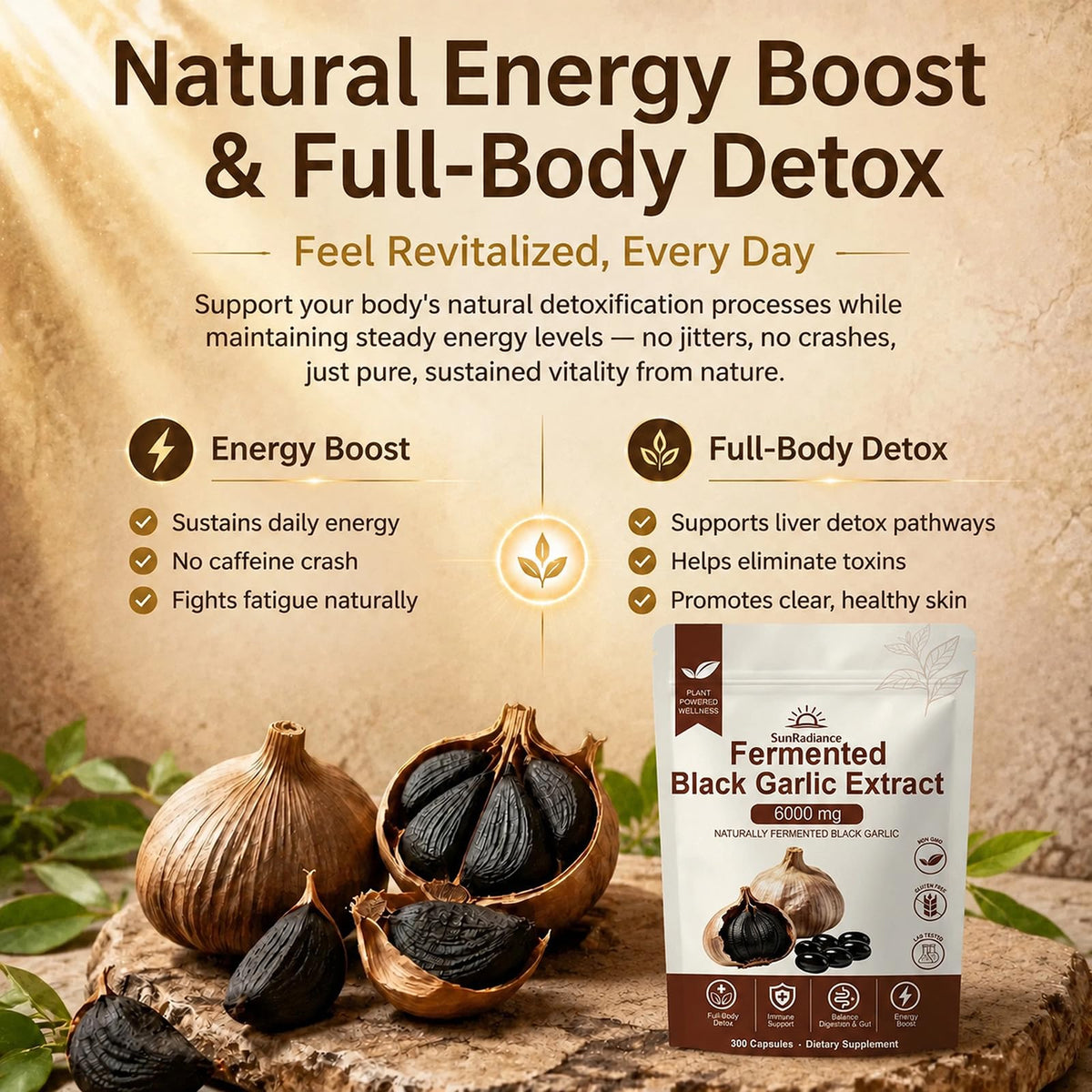 Black Garlic Extract Vegan Non-GMO 300 Softgels M436983