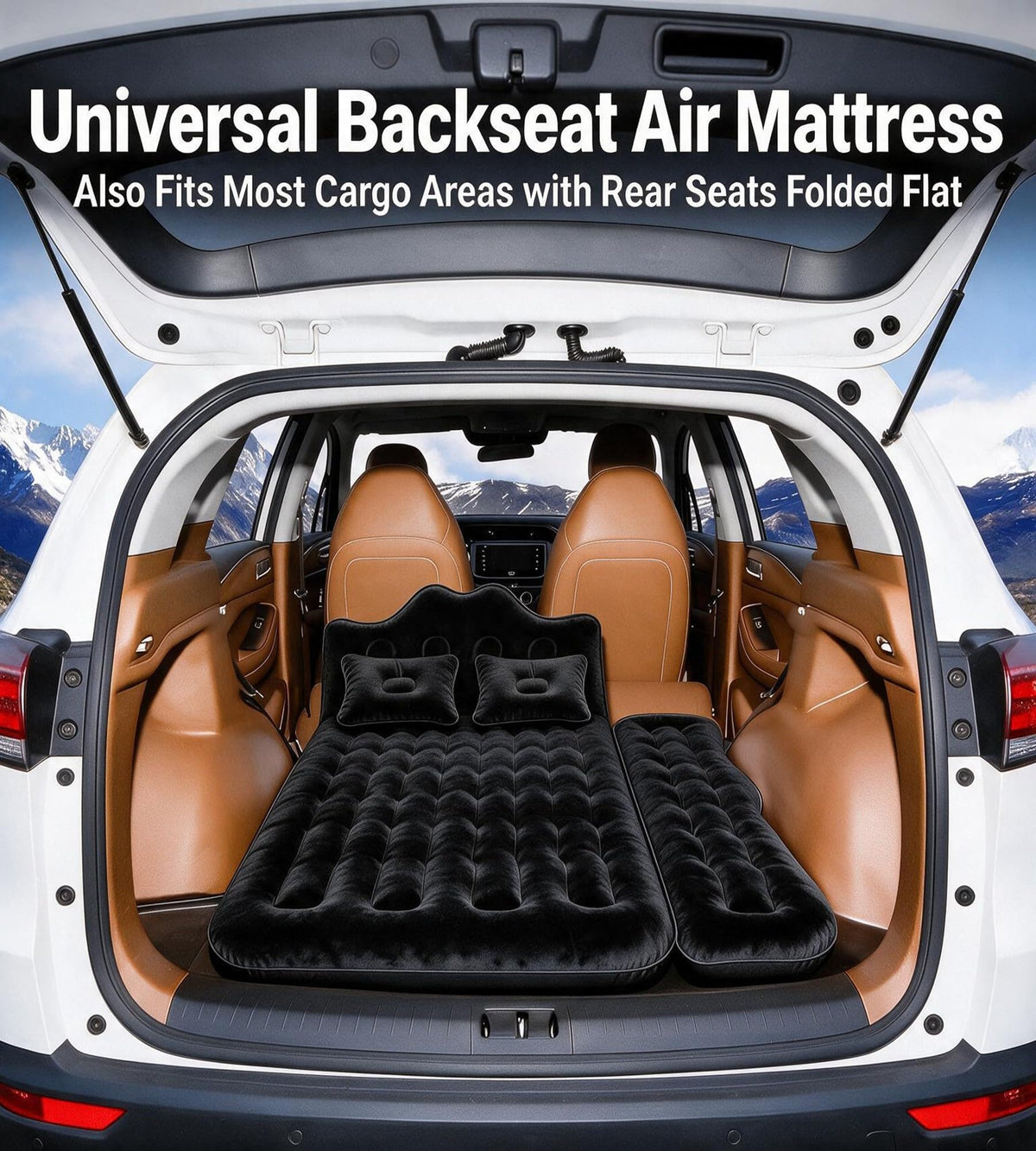 Inflatable Car Air Mattress with Pump & Pillows H21693