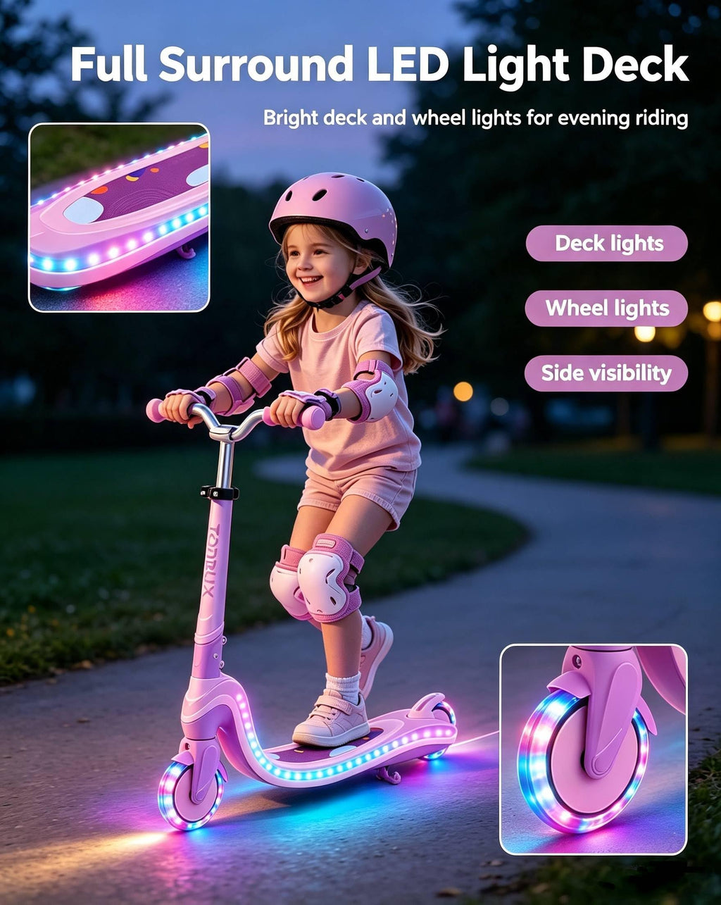 2 Wheel Kids Kick Scooter with Light-Up Wheels Y65717