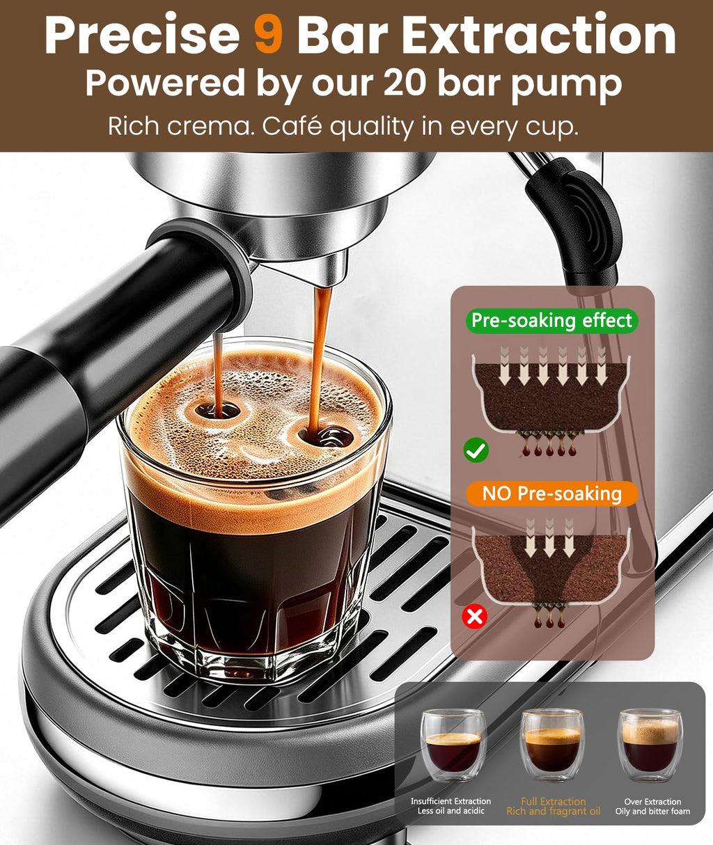 20 Bar Espresso Machine with Milk Frother T40926