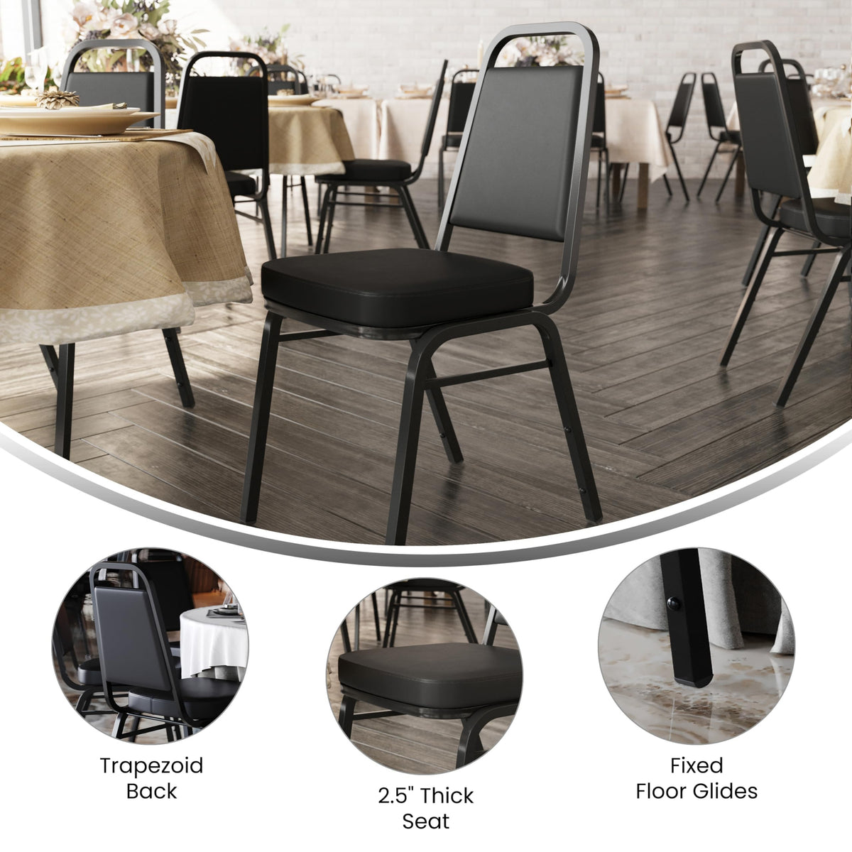 Black Stackable Banquet Chair Q640