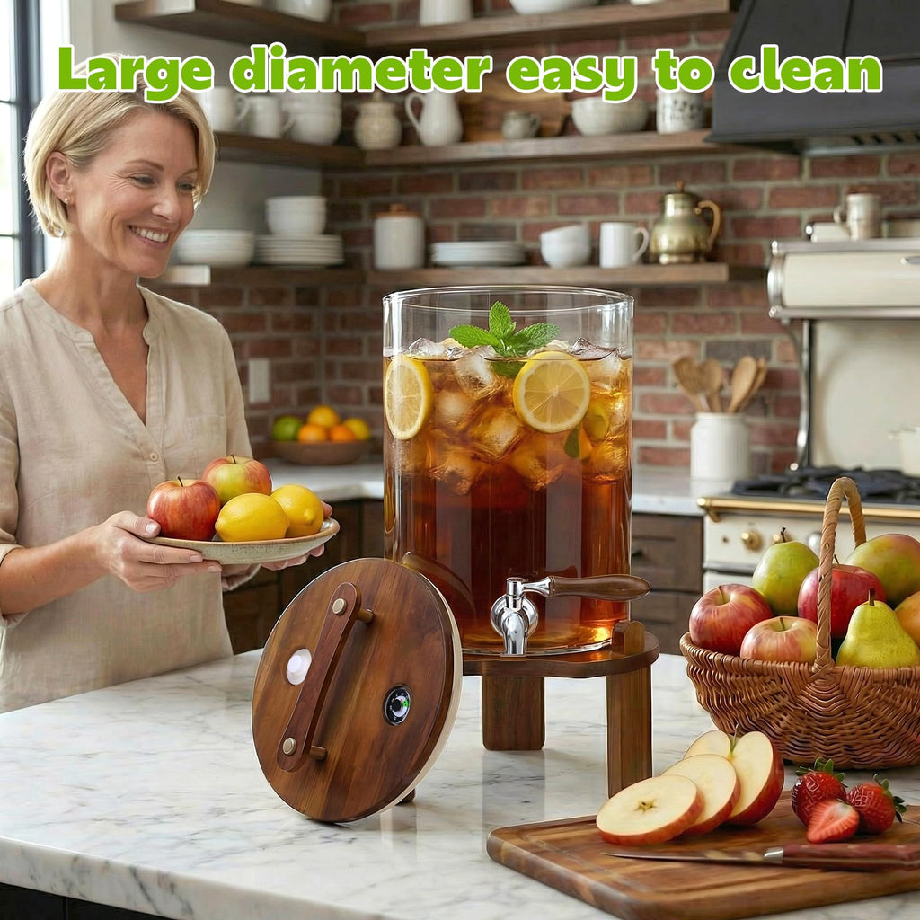 2.1 Gallon Glass Beverage Dispenser with Stand and Stainless Steel Spigot J7757