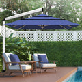 10x10FT Aluminum Cantilever Patio Umbrella with Light C92589