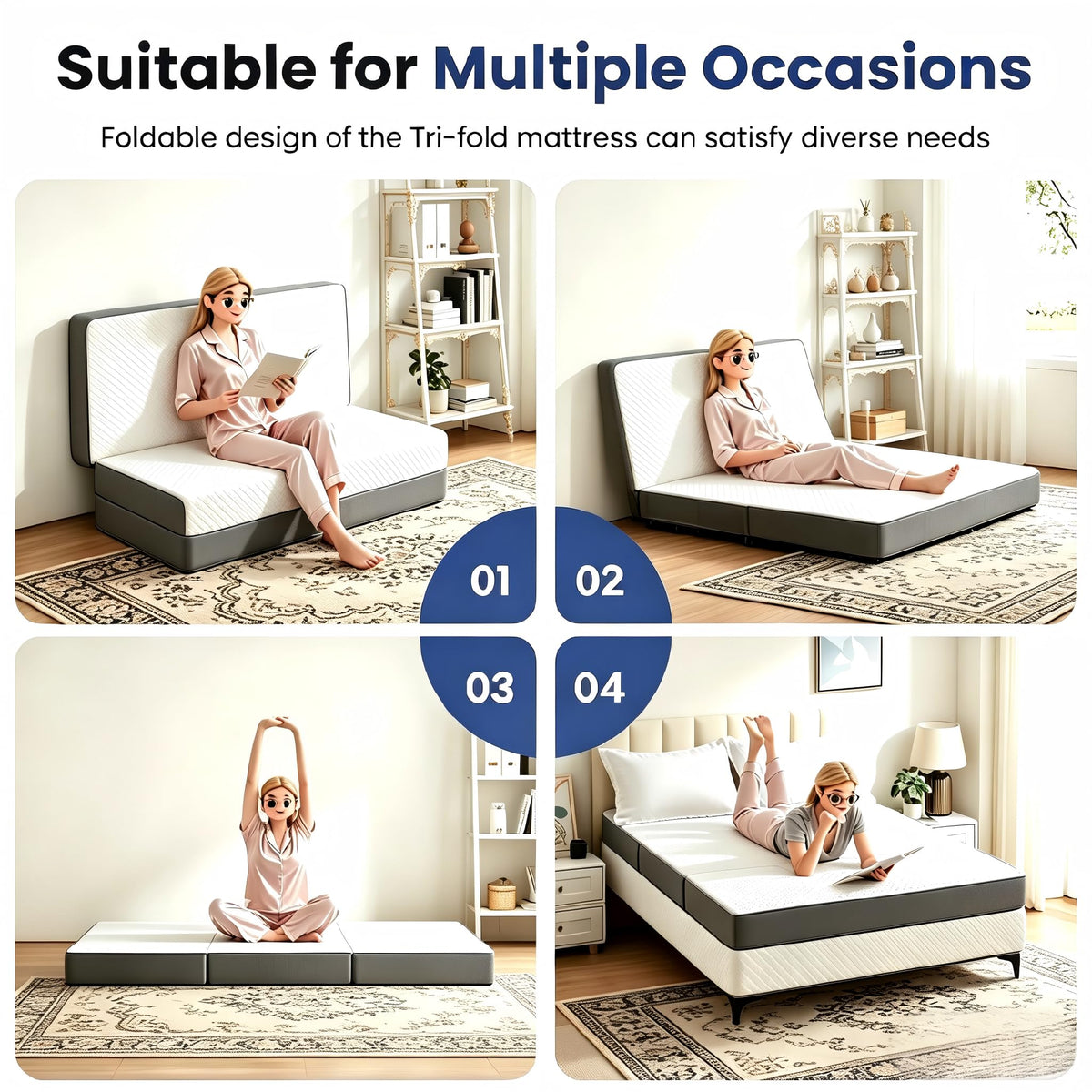 4 Inches Folding Foam Mat W436647