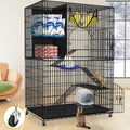 Extra Large 4-Tier Collapsible Cat Cage with Storage Cube G1478