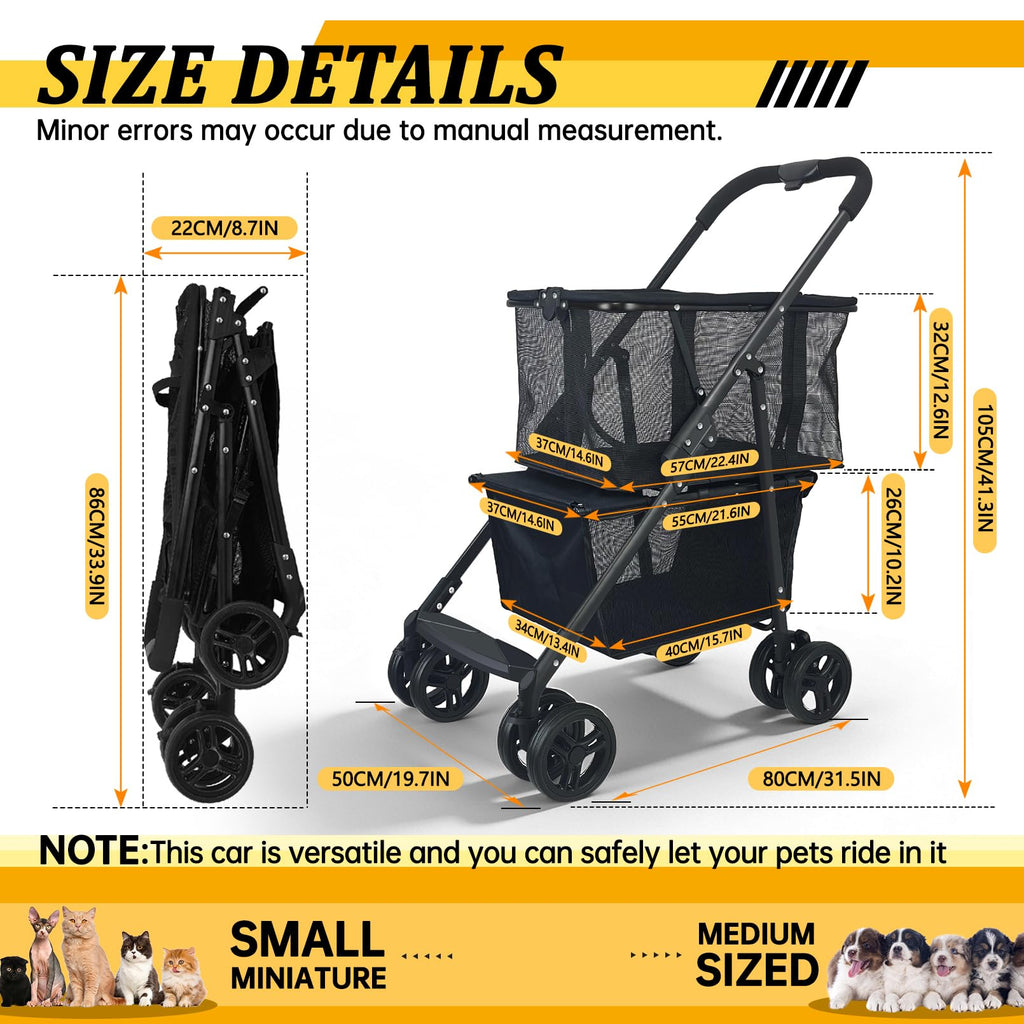2-in-1 Folding Shopping Cart & Pet Stroller D5000