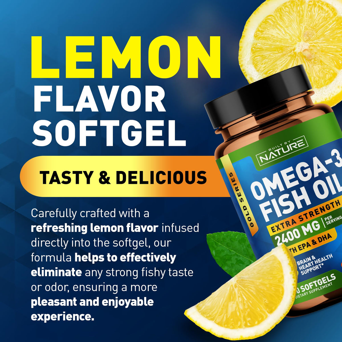 Omega 3 Fish Oil Soft Gels 2400 mg 60 Softgels S983503