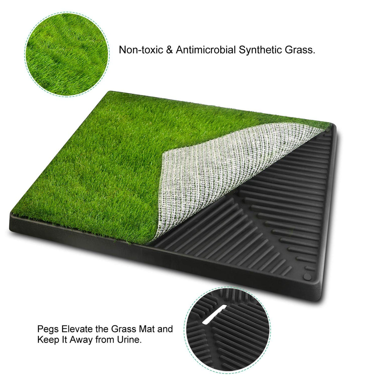 Indoor Dog Potty Grass Pad with Tray F799906